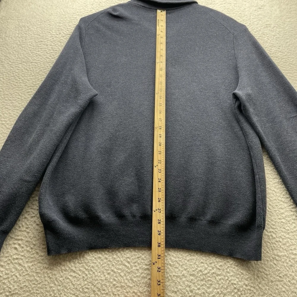 Polo Ralph Lauren Sweater Mens XXL 2XL Navy Blue Pima Cotton 1/4 Zip Preppy Knit